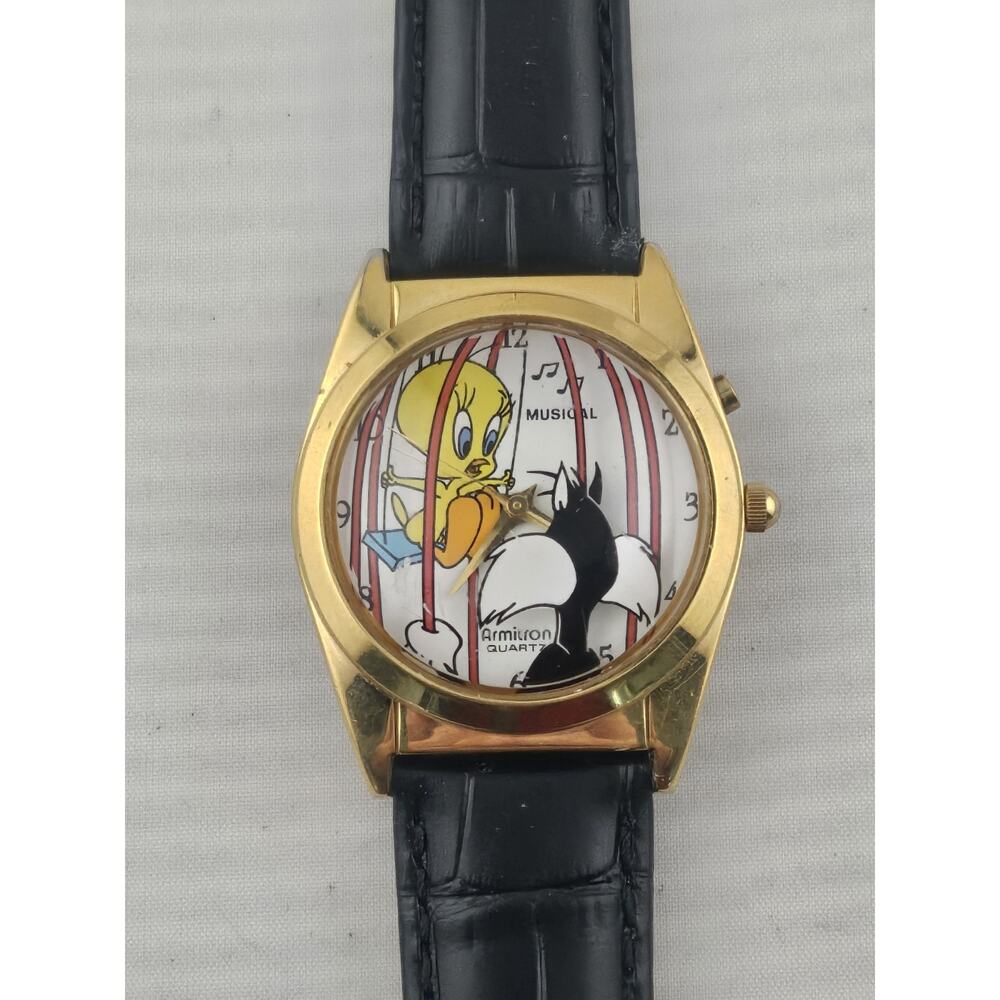 Vintage Armitron 1995 Looney Tunes "Tweety Bird Sylvester" Watch Runs No Sound